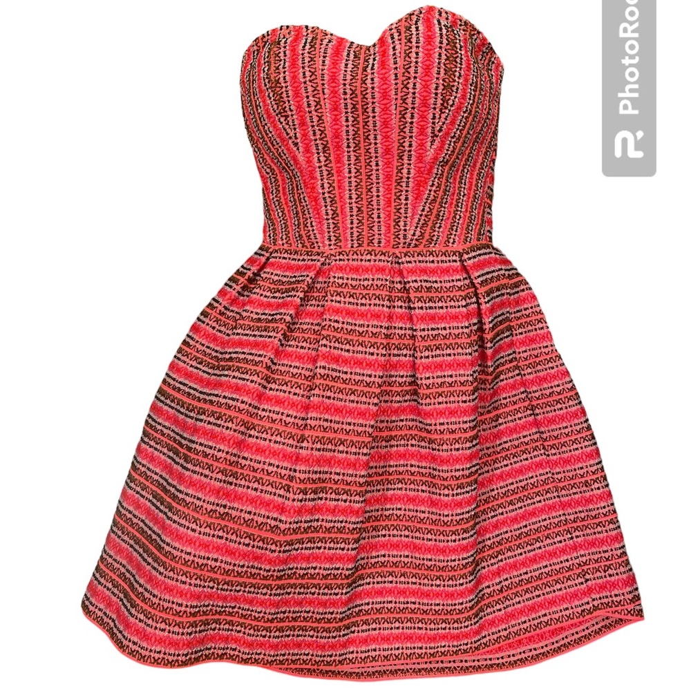 Pink tube top mini dress